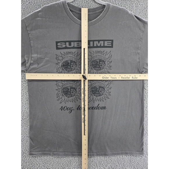Sublime Shirt Mens XL 40 Oz to Freedom Graphic T-Shirt Gray Sun Band Tee - Picture 5 of 5